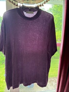 dressbarn Purple Short Sleeve Crewneck T‑Shirt